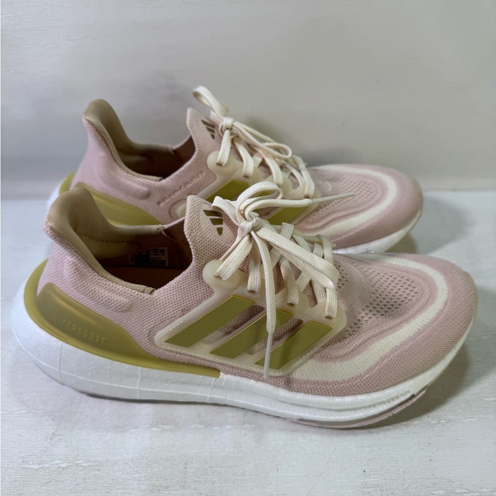 Adidas Ultraboost light Women's Pink and Gold Sneakers 7 1/2